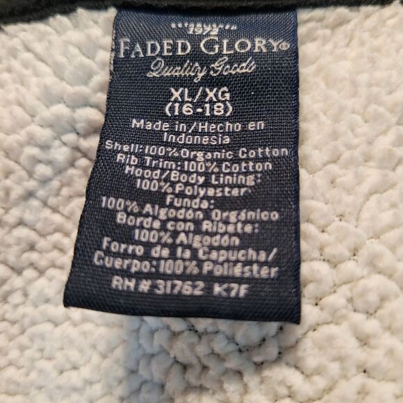 Faded Glory‎ Hooded Zipper Front Black Jacket Size XL - Picture 9 of 9